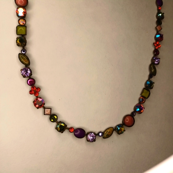 Sorrelli Mixed Gemstone Tee Shirt Tennis Necklace - Picture 3 of 7